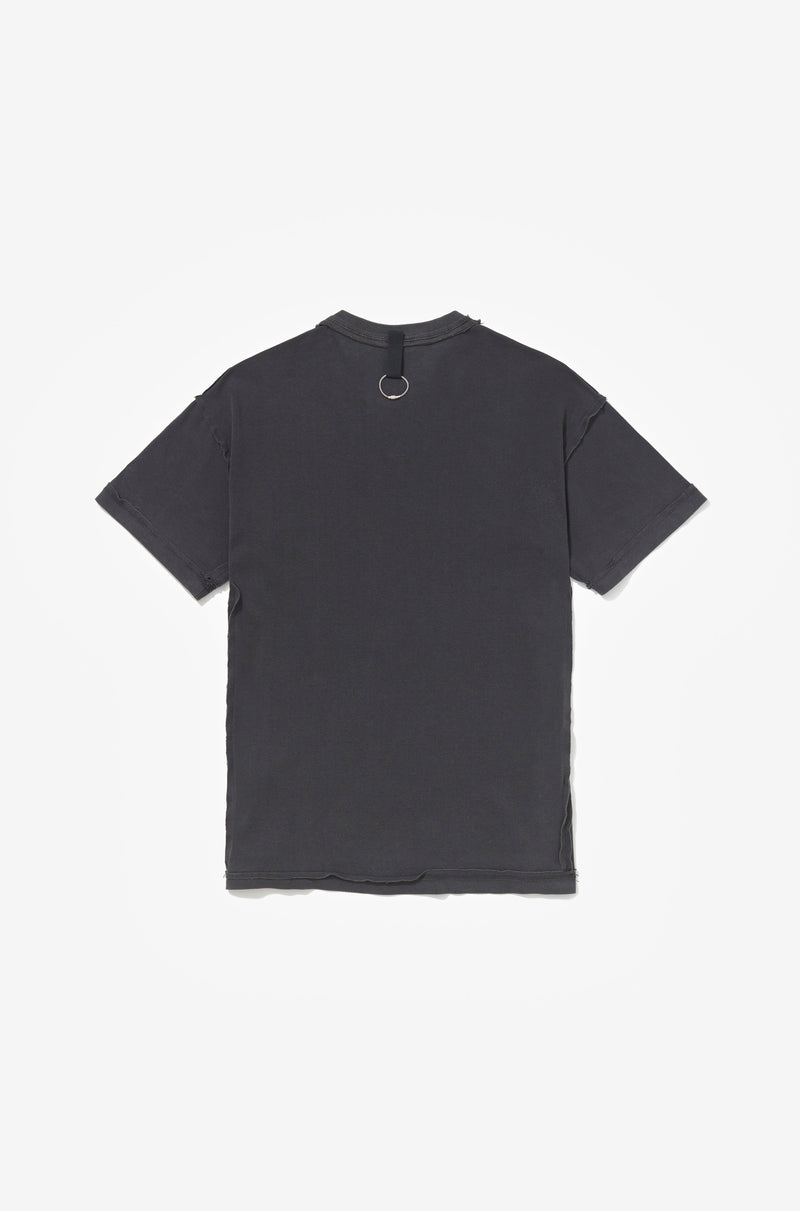 PATTERN T-SHIRT STONE WASHED BLACK