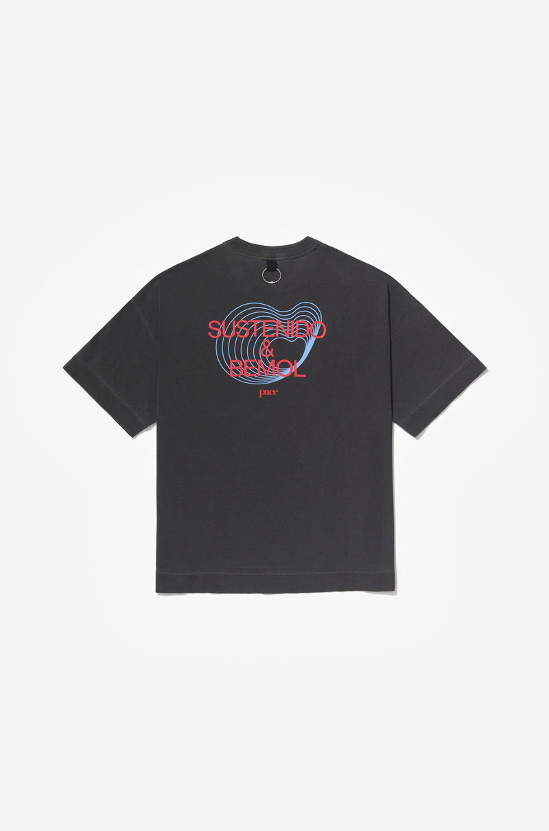 SUSTENIDO & BEMOL OVERSIZED TEE STONE WASHED BLACK