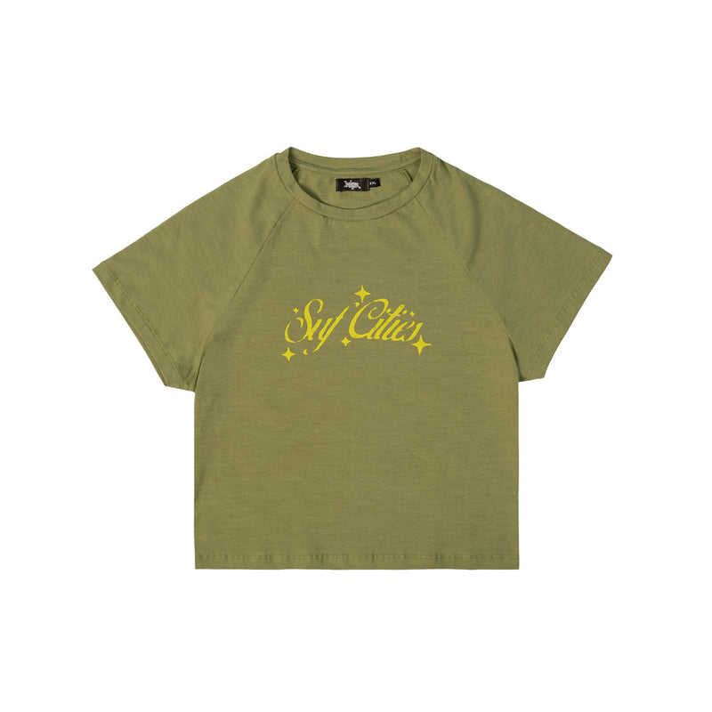 BABY TEE “SUF CITIES” MILITARY GREEN