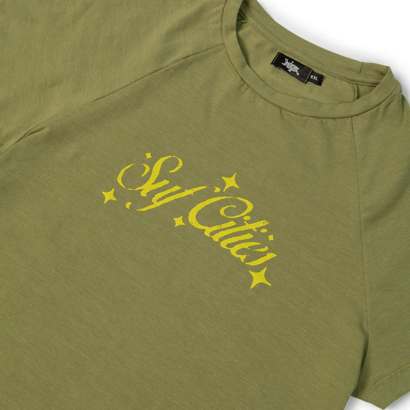 BABY TEE “SUF CITIES” MILITARY GREEN